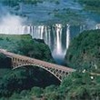 Aerial View of the Victoria Falls and Bridge